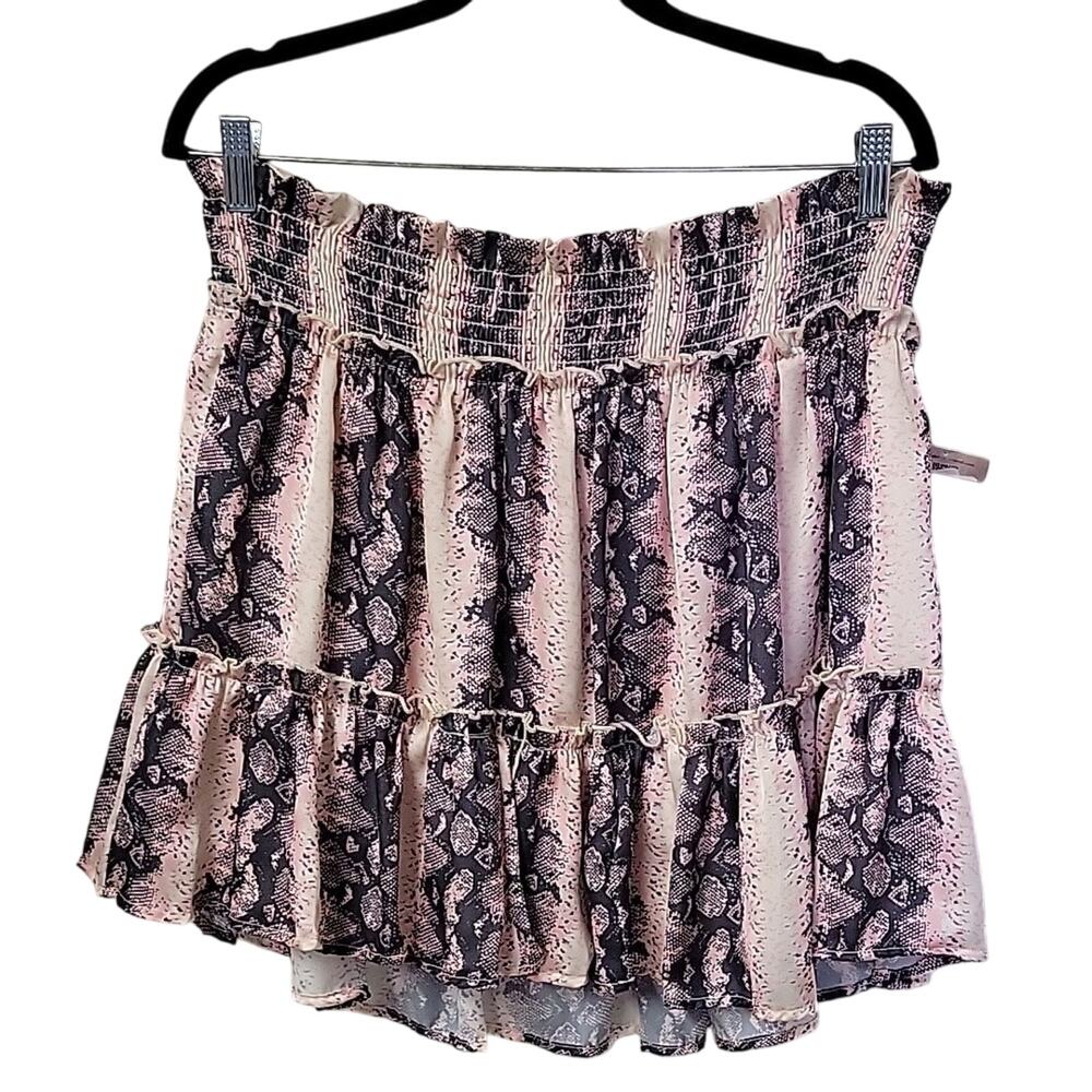 A Beautiful Soul Snake Print Tiered Mini Skirt Womens Size B Plus Size 18-20 NWT